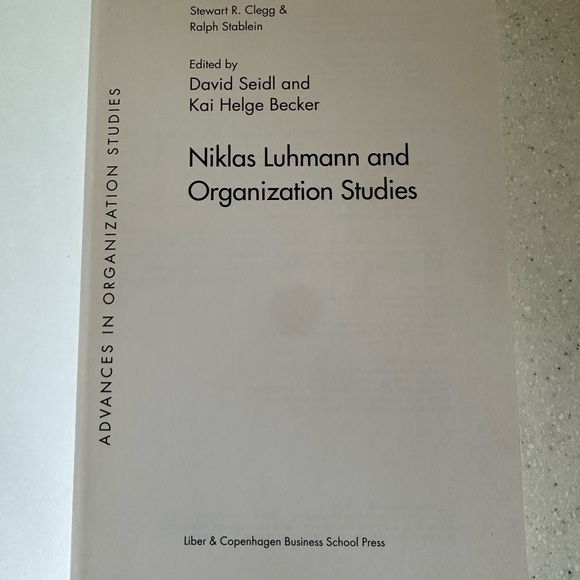 Niklas Luhmann & Organization Studies Advances in Organization Studies Book v.14 - Picture 3 of 12